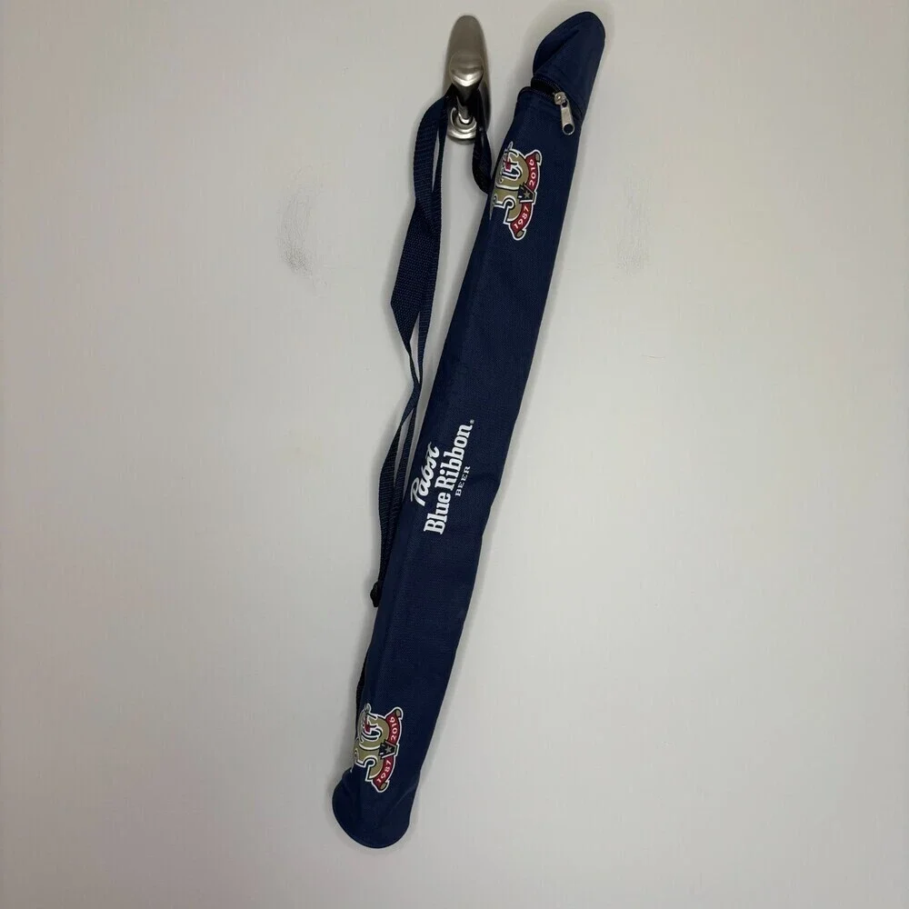 PABST Blue Ribbon NEW Portable Can Cooler Cylinder Stack Shoulder Handle Zip